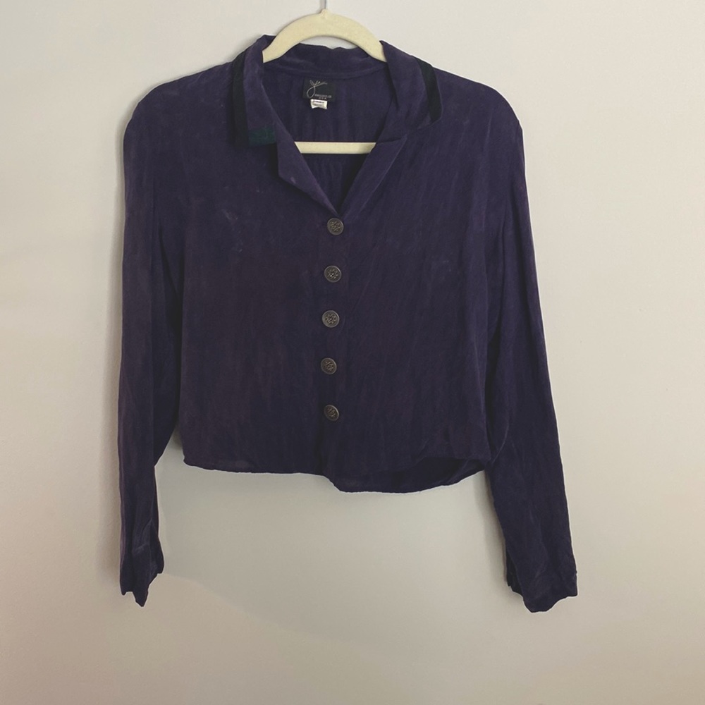 Vintage Purple Cropped Button Down